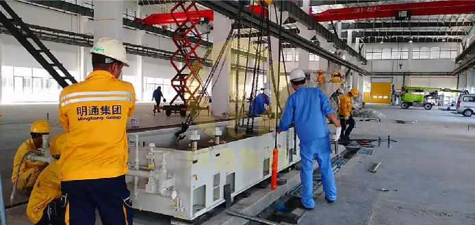 上海谈球吧入口在江苏无锡为某工厂组装压铸机项目